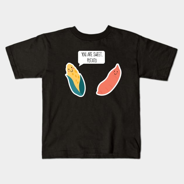 You Are Sweet Potato Funny Vegetables Kids T-Shirt by DesignArchitect